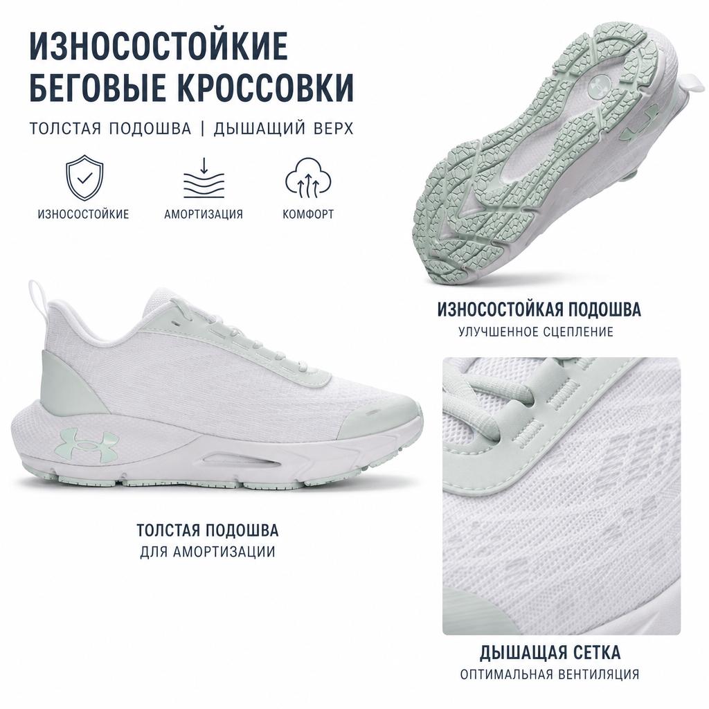 Under Armour HOVR Phantom 24/7 Vielseitig Langlebig Niedrig geschnitten Laufschuhe Damen Sneaker Weiß 6014039-100