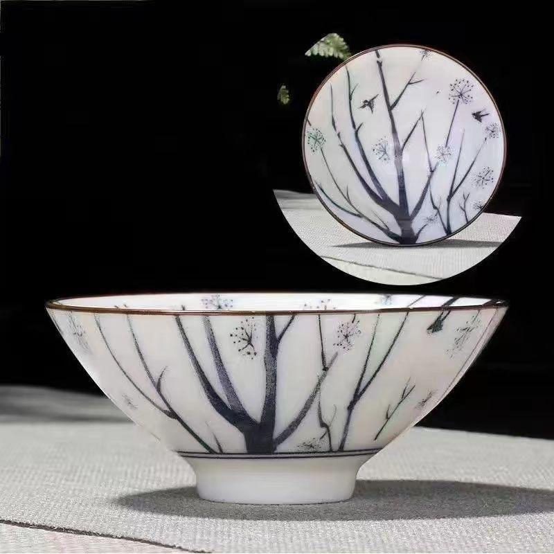 Porcelain Blue and White Kung Fu Teacup Set – Single Douli Cup for Tea Tasting