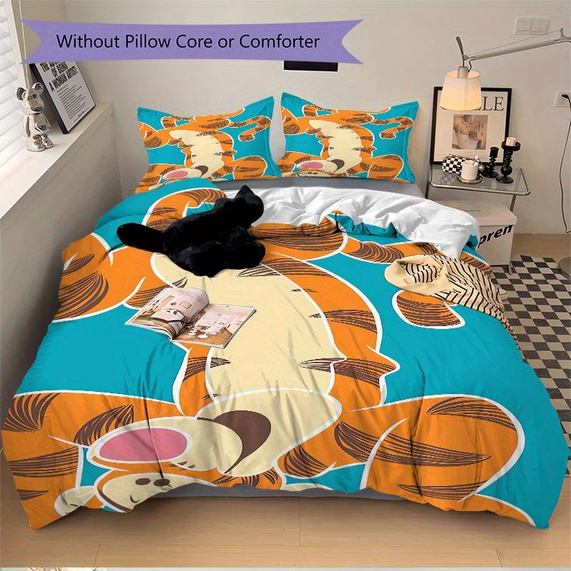 3pcs set Tigger1pc of quilt cover+2pcs of pillowcase, no core, print bedding, All Seasons Bedroom Setting053