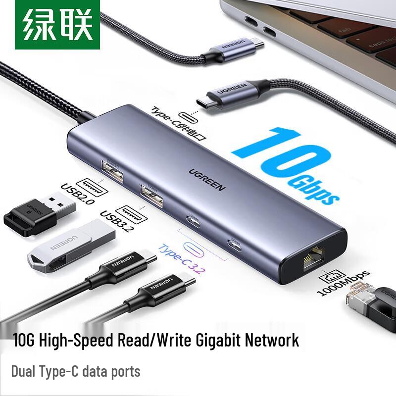 UGREEN Type-C Hub with Gigabit Ethernet USB Ports