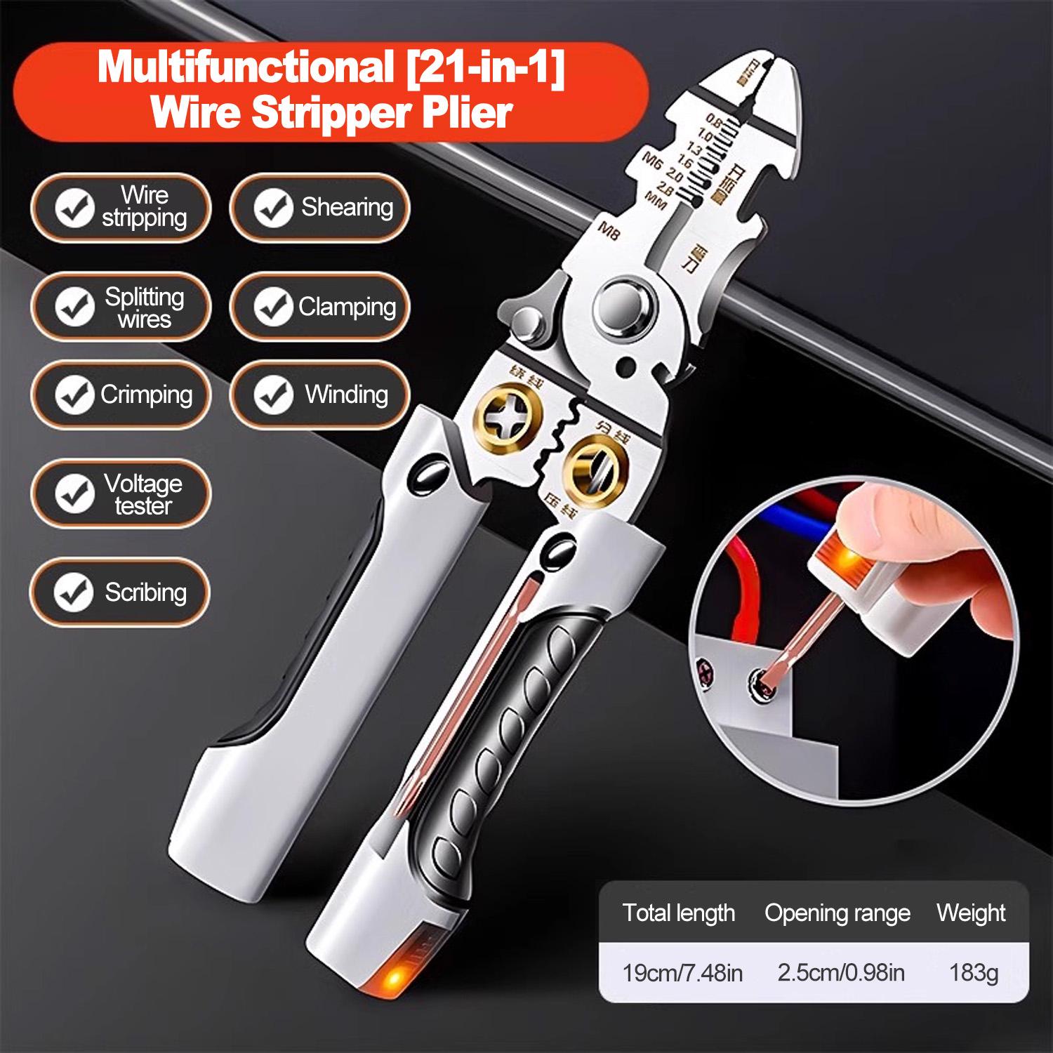 21-in-1 Multi-Functional Wire Stripper Scissors Electricity Wire Stripper Pliers Cutting Cable With Electrical Measuring Pliers