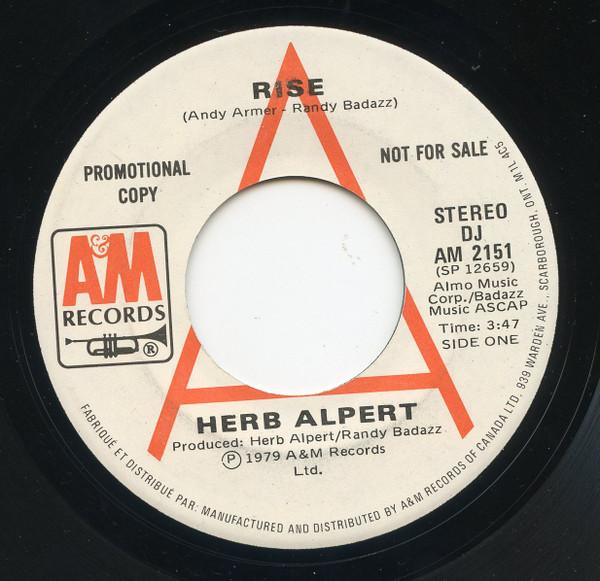 

7inch Record HERB ALPERT Rise DJAM2151PROMO AM Records 1979 Canada Jazz Used