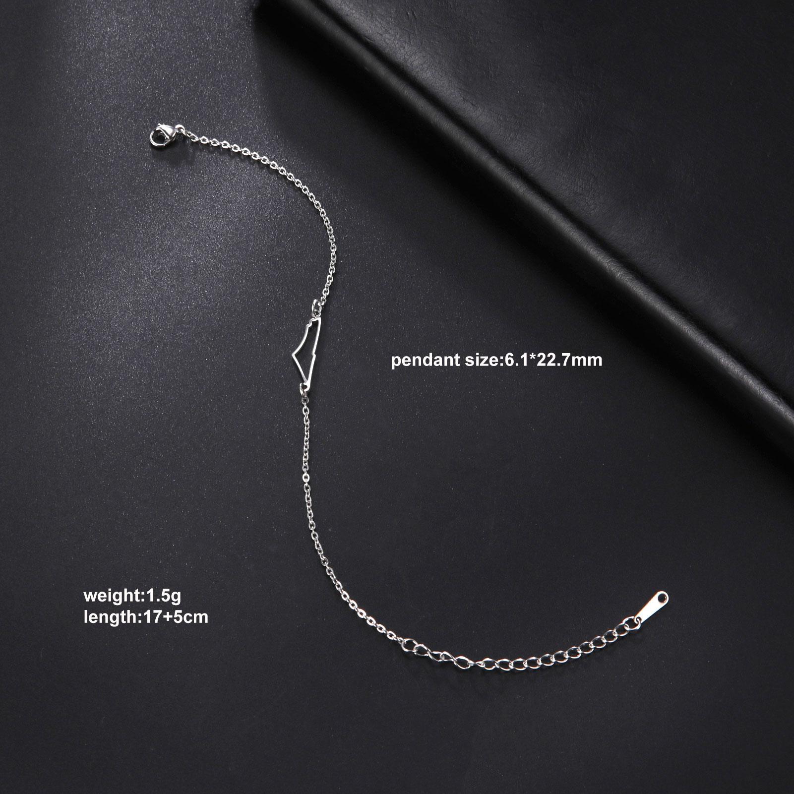 Lucktune Palestine Map Charm Box Chain Bracelets for Women Men Stainless Steel Country Flag Geography Jewelry Gift Wholesale New