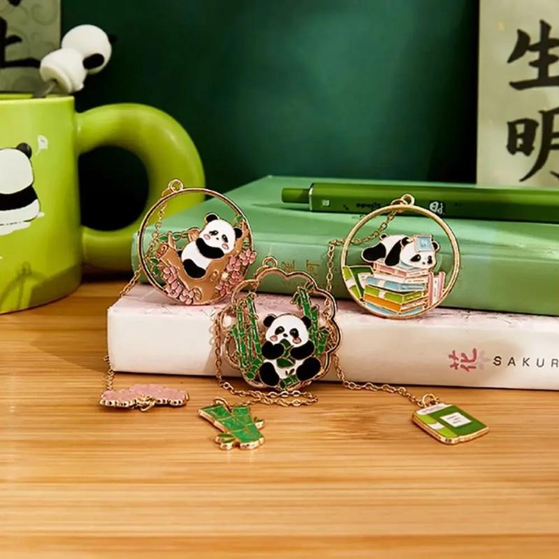 Funny Panda Book Page Clips Metal Bookmarks Cute Pagination Mark Creative Separator Pages Tags Stationery School Office Supplies