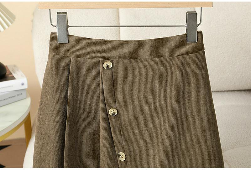 Plus Size Women's Irregular Pleated A-line Skirt with High Waist and Elastic Back - Spring/Autumn