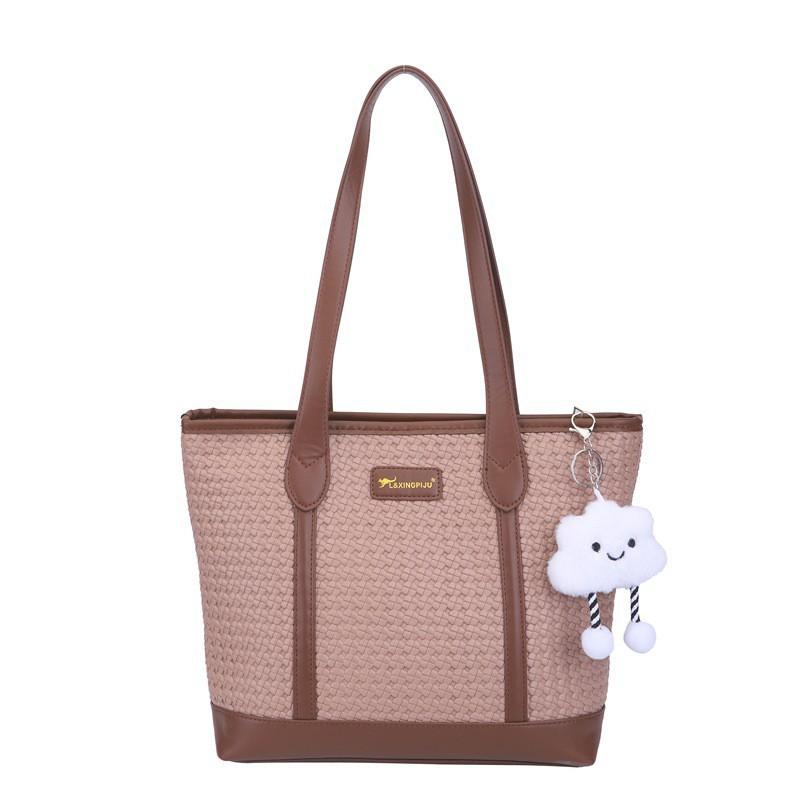 

Korean Plaid Large-capacity Tote Bag Women 2026 New Fashionable Casual Simple Texture Commuting Handbag No pendants хакі