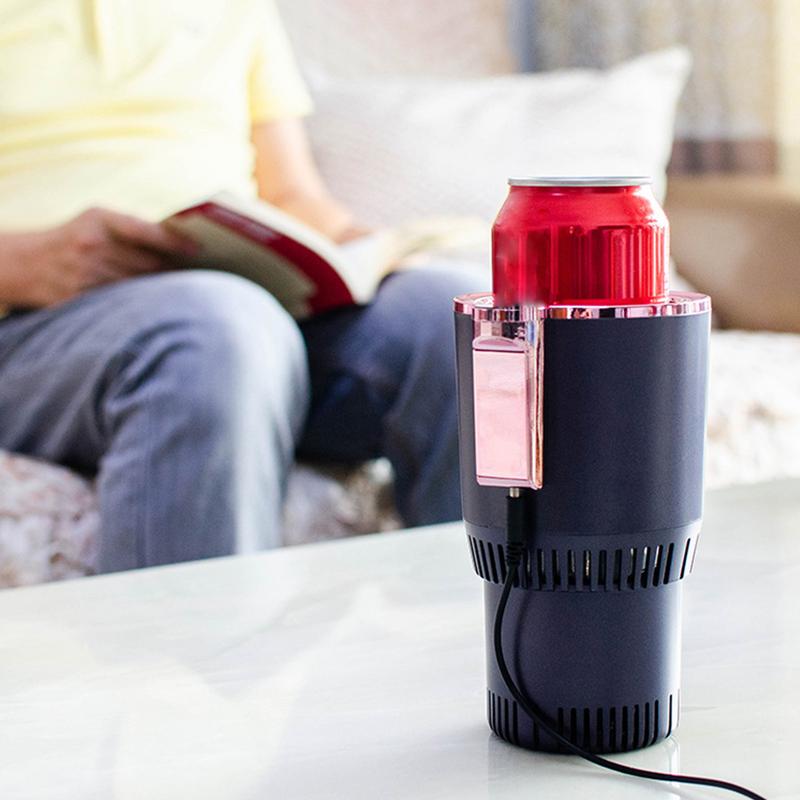 Car 2-In-1 Hot And Cold Cup Drinks Holder Auto Home Fast Refrigeration Cooling/Heating Mini Touch Screen Beverage Mug Drink Can
