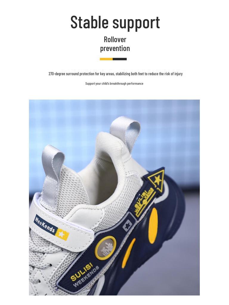 Sommer-Sportschuhe für Jungen: Weiche Sohle, Rutschfest, Atmungsaktives Mesh, Laufschuhe für mittelgroße und große Kinder