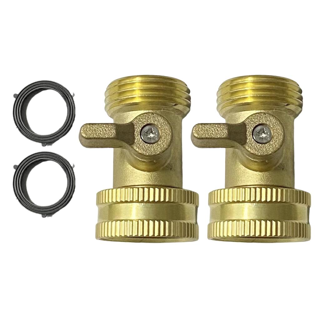 Pack of 2 Solid Brass Garden Hose Shutoff Valves with Long Handle Designs for Easy Water Control and Various Use