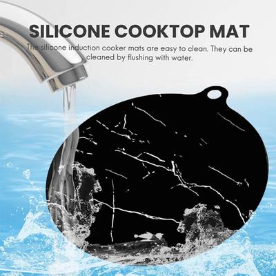 Induction Cooktop Mat Kitchen Induction Cooker Cookware Protector Silicone Mat Reusable Heat Insulated Round/Rectangular Pad Kitchen Supplies