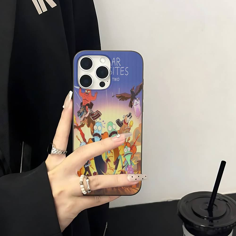 S-Solar O-Opposites Cartoon Soft Corrugated Phone Case For IPhone 11 12 13 14 15 16 17 Pro Max Plus Pro Shockproof Cover