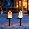 Outdoor Seasonal Figurine Light Solar Snowman Pathway Lights Waterproof Ground Stake with LED Holiday Yard Light Decorative Garden for Lawn