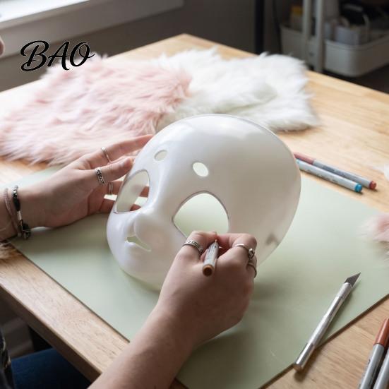 Furry Costume Mask DIY Animal Base for Fursuit, 3D Cosplay White Accessories Mask, Blank Therian Halloween Parties Fursuit Making