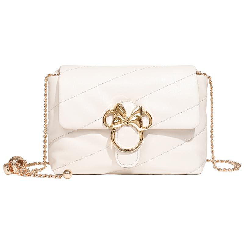 New Disney Minnie Series PU Shoulder Bag Crossbody Bag Regular Women's Ecru/Black BMK-71640