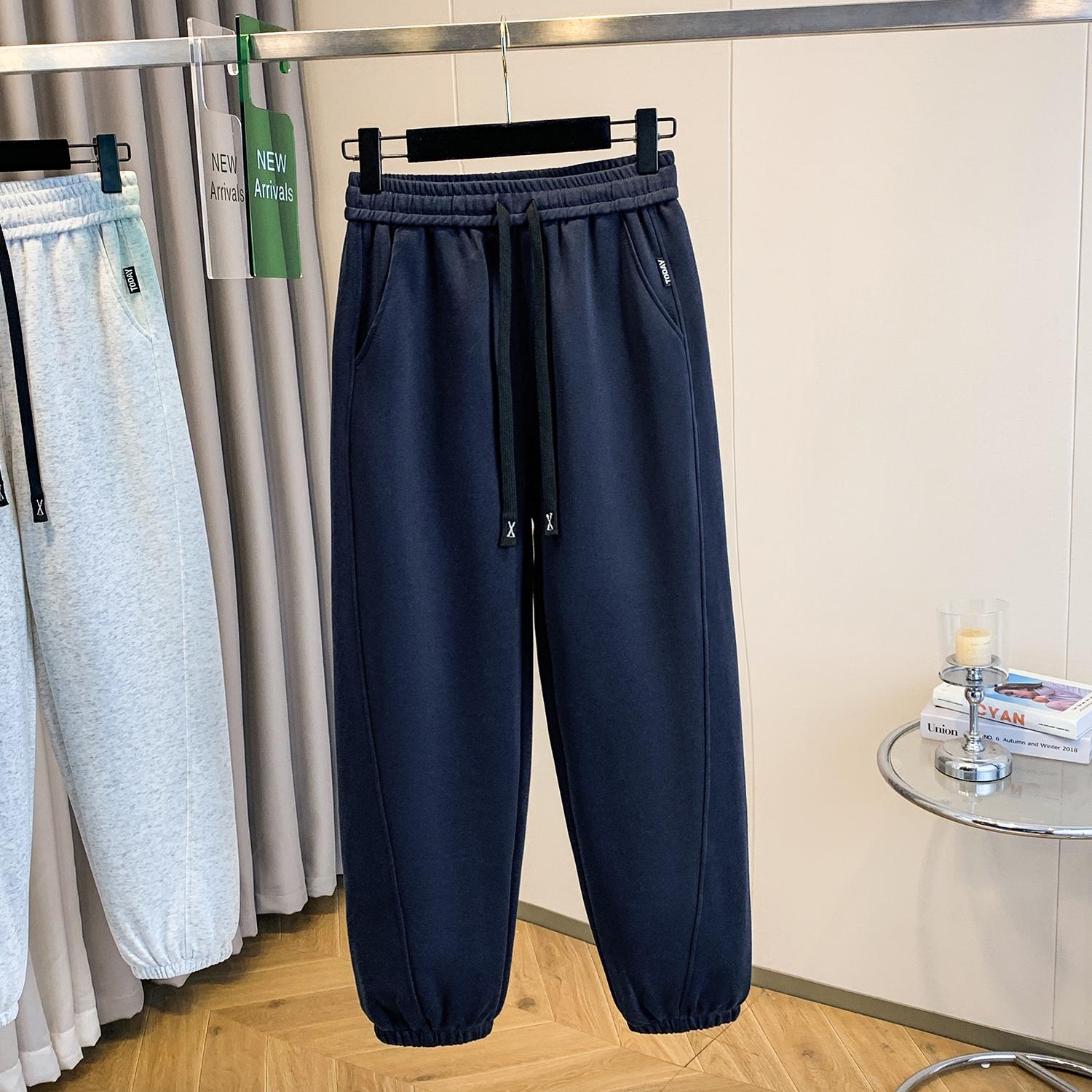 

DIMANAF 2025 Большой размер Новые длинные брюки Весна Женские Однотонные Брюки гаремы Эластичная талия Повседневные Свободные брюки Новые 2XL