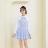 Girls' Long Sleeve One-Piece Skirt Swimsuit for Beach & Hot Springs