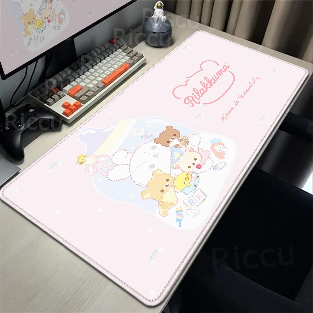 Kawaii Game Rubber Mat Cute Mousepad Non-slip Table Mat Anime Pink Rilakkuma Office Computer Accessories Speed Desktop Mouse Pad