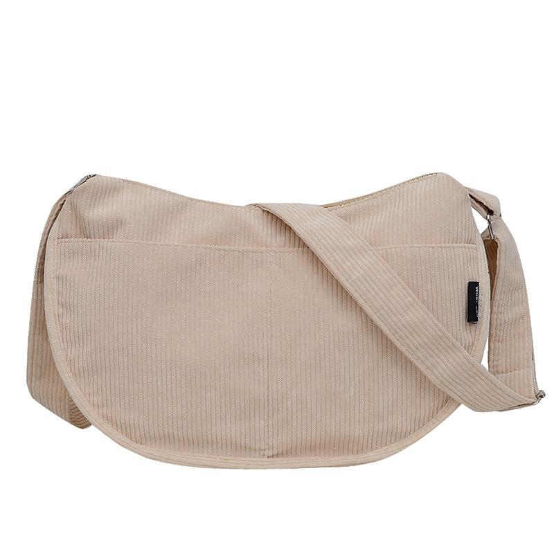Japanese Harajuku corduroy bag female messenger ins cute dumpling bag literature and art student shoulder bag