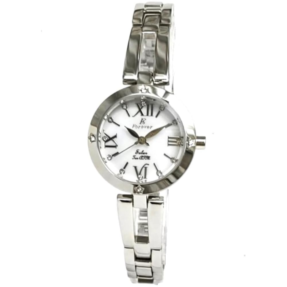 Forever Women s Solar Watch 10 ATM Water Resistant Easy Adjustable Bracelet Japanese Solar Movement White Roman FL1211-1