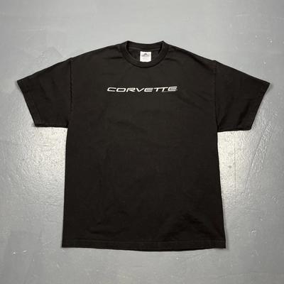 T-shirt Grafica Corvette Vintage Y2K Nera XL Spellout VTG Auto Casual