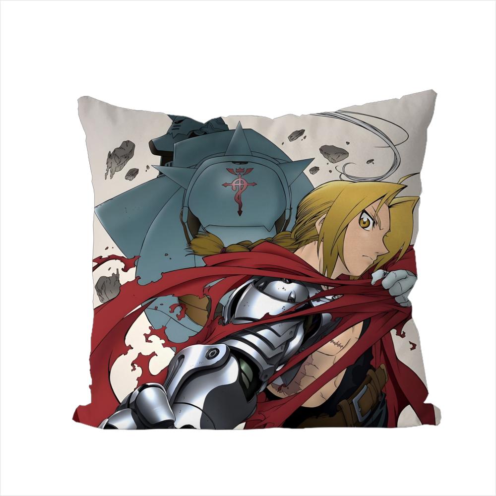 FFullmetal Alchemist Pillow Case For Car Sofa Decorative Home Doublesided Print Plush Square Throw Pillow Cushion Cover