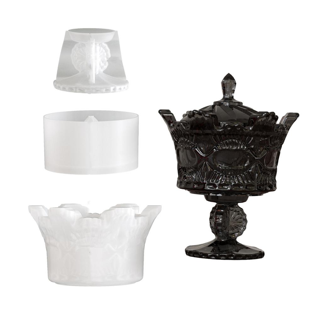 Silicone Vintage Crown Shape Crafting Mold for Candle Making and Jewelry Organizers Containers Easy Demolding Craft Set
