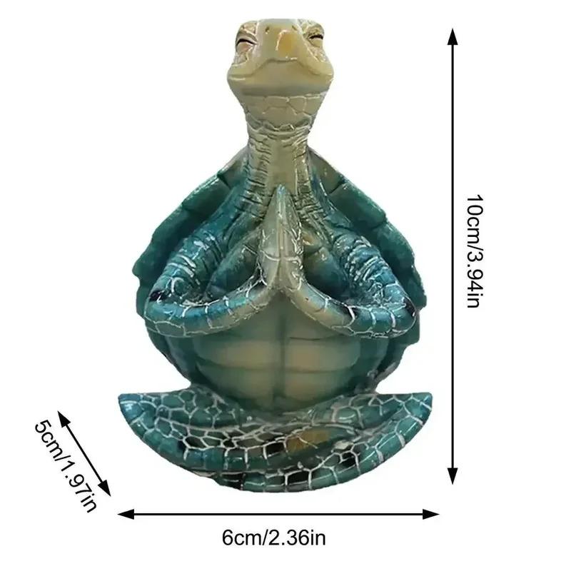 Yoga Meditation Turtle Art Decor Mini Meditation Desktop Ornament Buddha Statue Zen Turtle Garden Sculpture Decorative Piece
