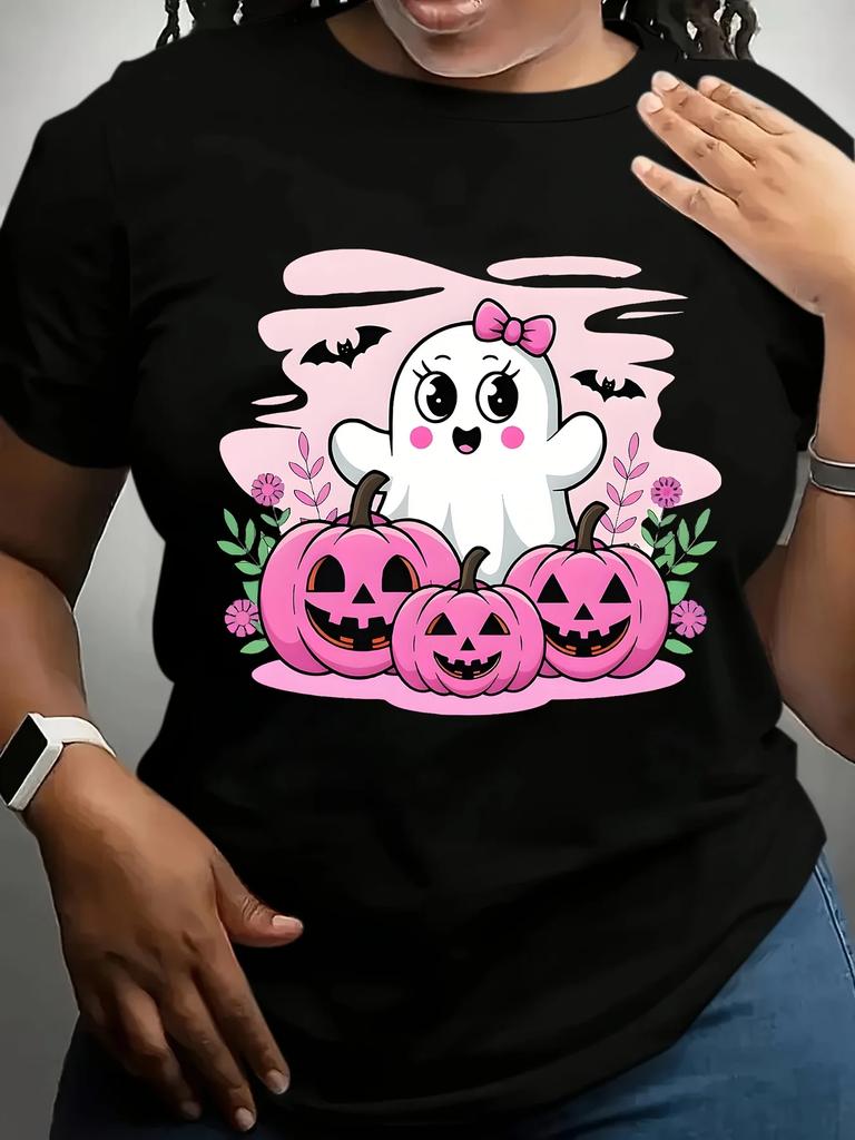 WoUnisex Halloween TShirt Cute Pumpkin Graphic Breathable Summer Short Sleeved Harajuku Streetwear Tops Aesthetic Clothes