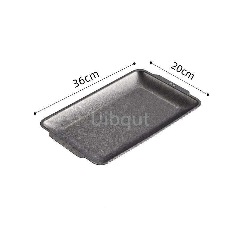 Distressed classical Stainless Steel Retangle Trays Dish Plate BBQ Pans Retro Western Steak Tray Kitchen Tableware Storage Plate