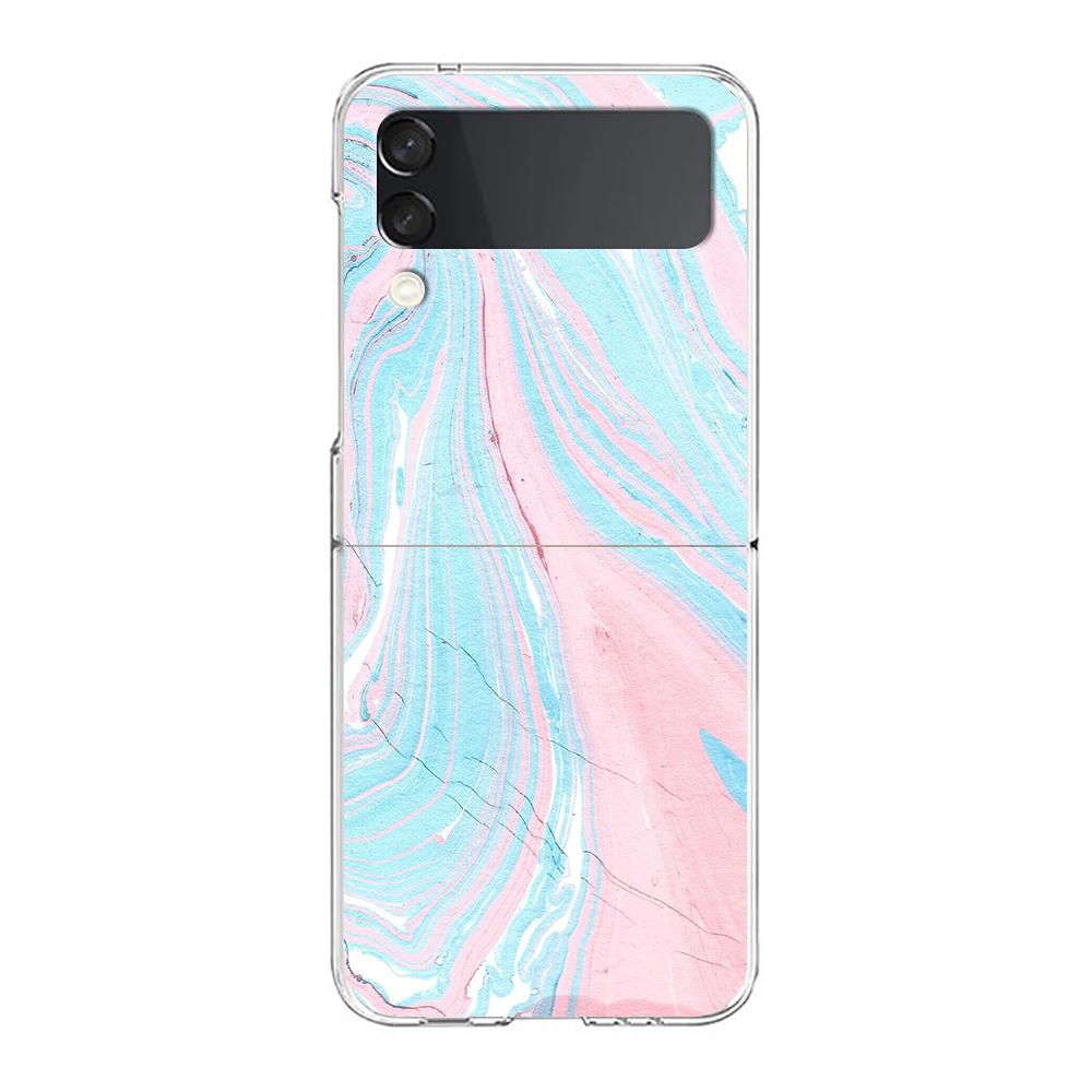 Rose Gold Pink Marble Queen For Samsung Galaxy Z Flip 3 4 5 Hard Folding Clear PC Phone Case For Samsung Z Flip3 Cover Bumper