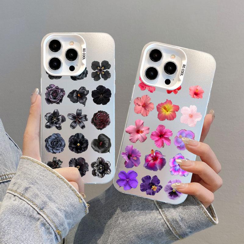 Colorful Petals Flower Laser Phone Case for iPhone 14 15 16 Pro Max Plus 17 Pro Max 12 13 Mini 11 Pro Max Shockproof Back Covers