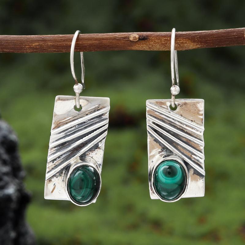Square Turquoise Hypoallergenic Earrings Women Girls Jewelry