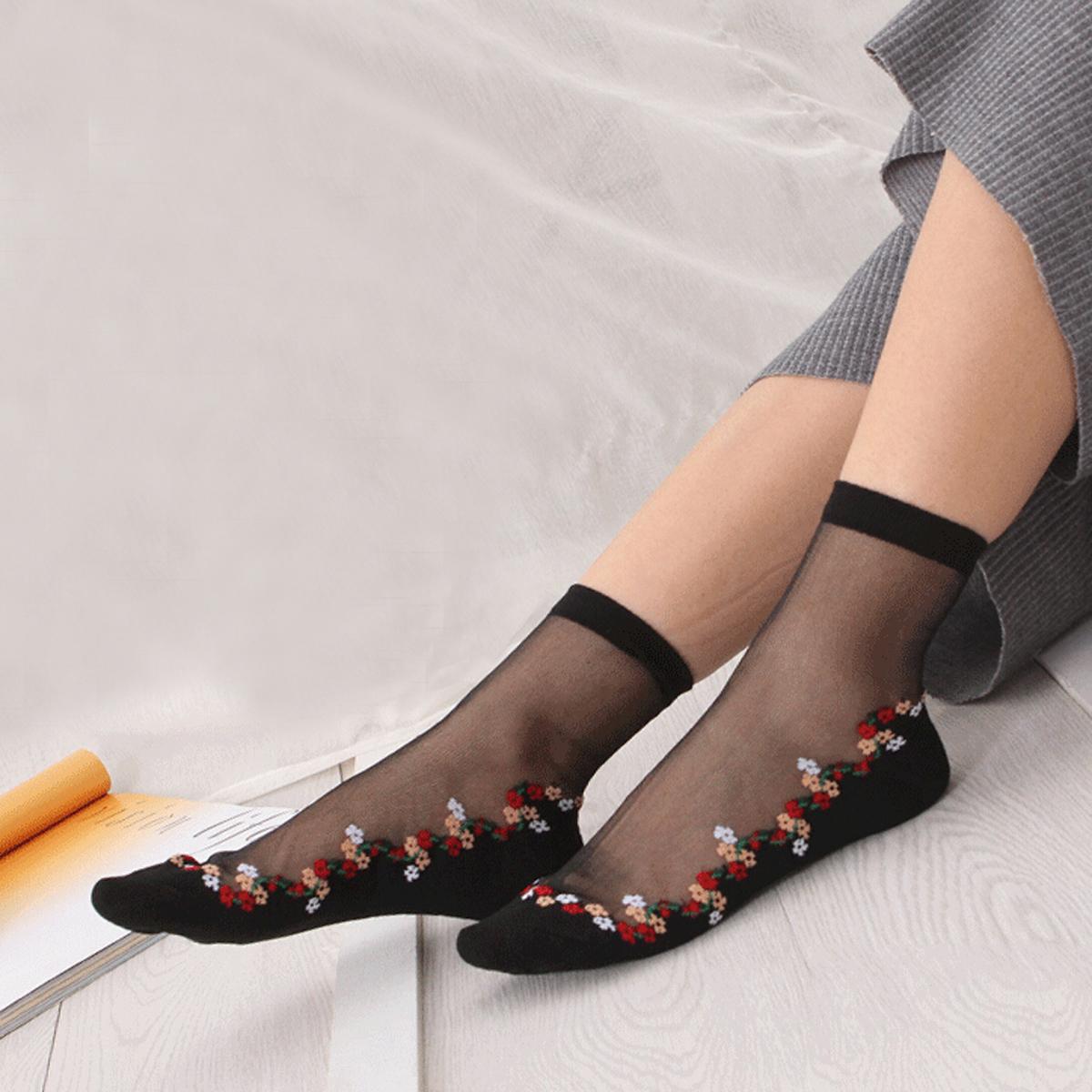 

1 пара женских кружевных носков, летние модные сексуальные прозрачные тонкие носки, женские нескользящие ультратонкие носки, женские носки до щиколотки One Size