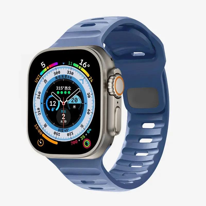 Soft Silicone Strap For Apple Watch Band Ultra 49mm 44mm 45mm 42mm 41mm 42mm 38mm Sport Watchband Iwatch Serise 8 7 6 5 Bracelet