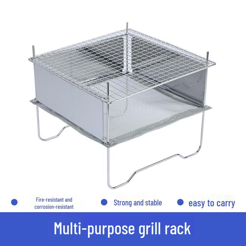 Уличный складной мангал-костровая чаша Suyuan из нержавеющей стали 24x24x19 cm