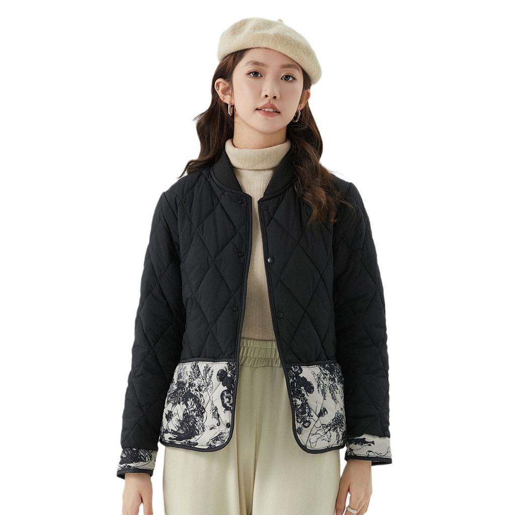 Women's Fall and Winter Long-sleeved Warm Light Chinese Style Fashion Casual Threaded Collar Outside The Cotton Cotton Clothing 2522