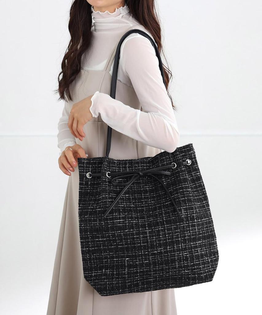 Altro Rose Black Tote Bag for Large Bag with Large Popular Perfect for Commuting to Work or A4 Ballet Women, Capacity, 2-Way Handbag/Shoulder Zipper,