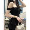 Summer New Black Suspender Dress Summer Slim and Thin Versatile Femininity Base Small Black Dress