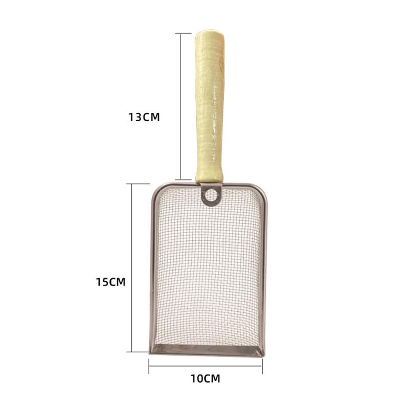 

1pc Cat Litter Shovel Stainless Steel Wooden Handle Kitten Toilet Cleaning Shovel Tool Efficient Cleaning Tool
