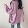Long Sleeve Loose Knit Cardigan - Women's Versatile Retro Sweater, Round Neck, Lazy Style for Spring & Autumn