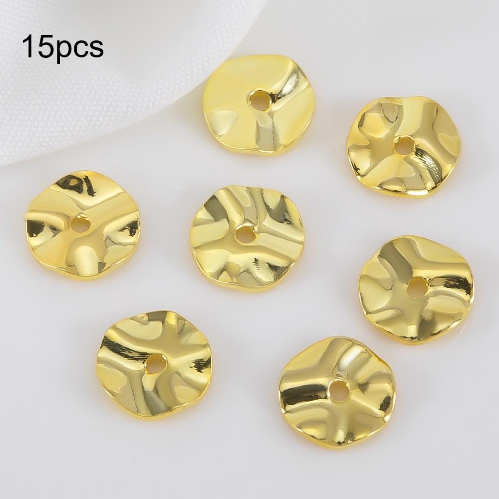 10/15/20/50/100pcs 18K Gold Plated Wave Flower Bead Caps Bracelet Necklace Crafts Round Bead Cap DIY Jewelry Making Accessories