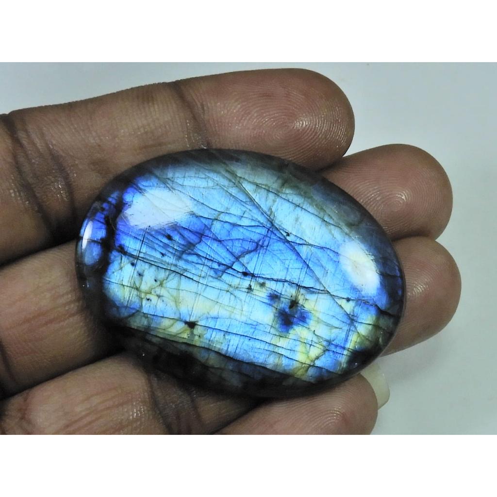 96Cts.Natural Labradorite Multi Fire Oval Cabochon Loose Gemstone 29X48X06MM D-255