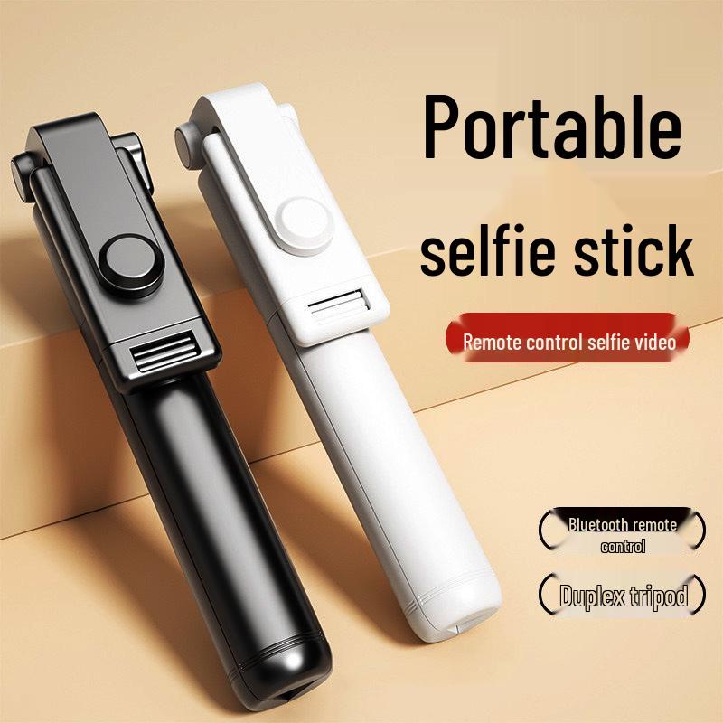 Bluetooth Selfie Stick with Umbrella-Style Tripod, Detachable Beauty Light, and Handheld Convenience