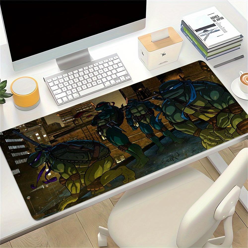1pc Large Gaming Mouse Pad, UV Reactive Non-Slip Desk Mat, Washable PolyesterNinja, Turtles, ActionComputer Pad with Vibrant Game Machine Pr