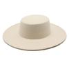 Französischer Damenhut Großer Breiter Rand 10CM Fedora Hut Winterwolle Derby Hochzeit Jazzhüte Flache Krone Filzhut
