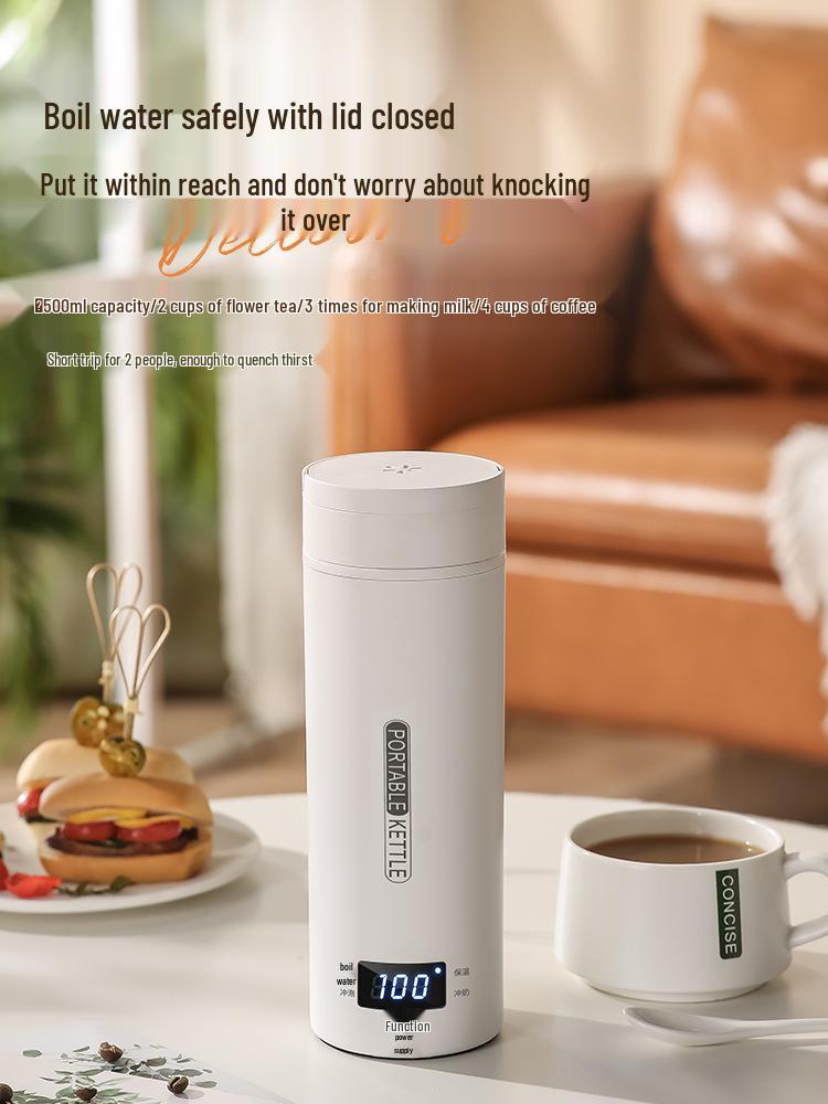 Portable Smart Electric Heating Water Cup - Stainless Steel Travel Thermos for Business and Office Use