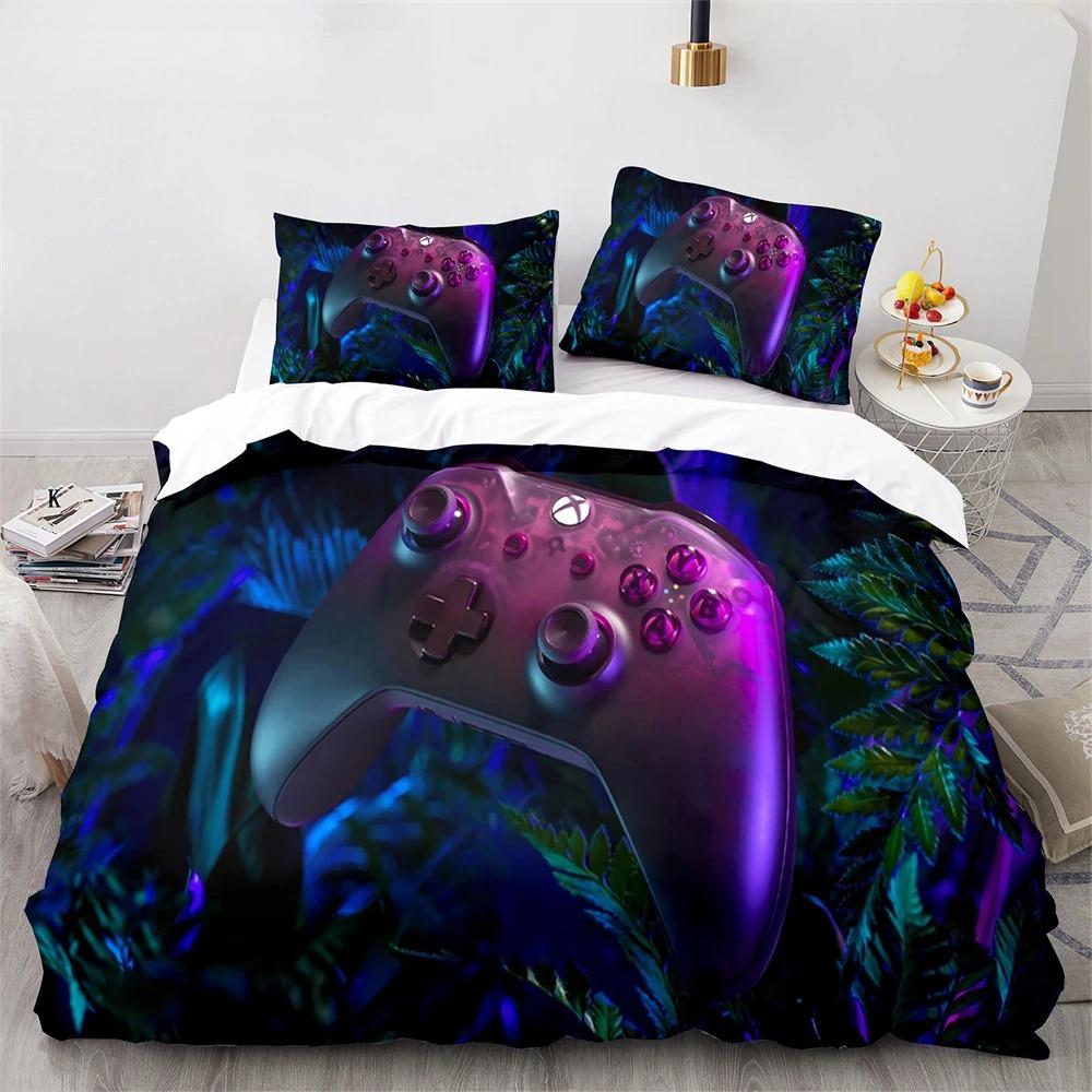 

Game King Queen Duvet Cover 3D Black Game Handle Bedding Set For Kids Teens Boys Man Gamer Bedroom Decor Quilt Cover Pillowcase EU single(135x200cm)