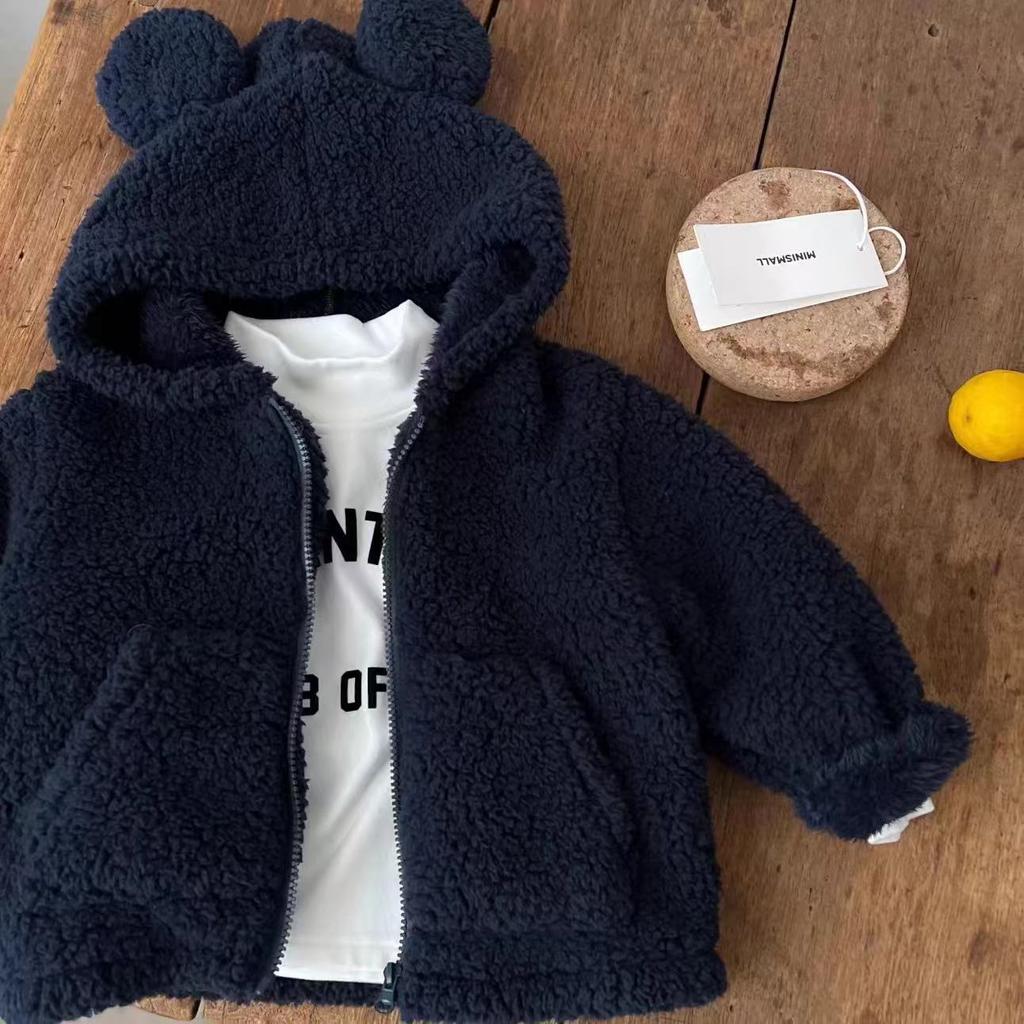 Kinderjacke Mädchen Fleecejacke Herbst Winter Dicke Kapuzenjacke Oberbekleidung Jungen Baby Lammwolle