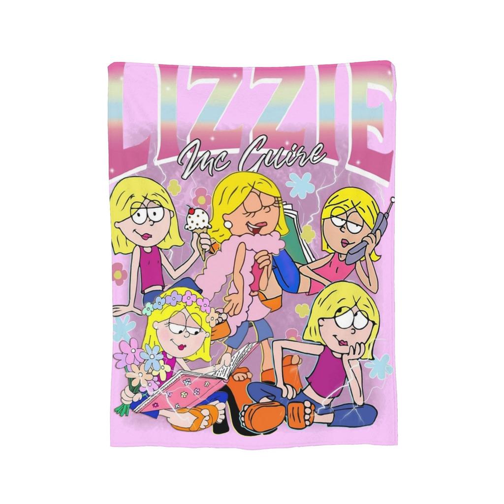 Lizzie McGuire Vintage Cartoon Gestrickte Decken Samt Super Weiche Überwurfdecke für Bett Schlafzimmer Steppdecke