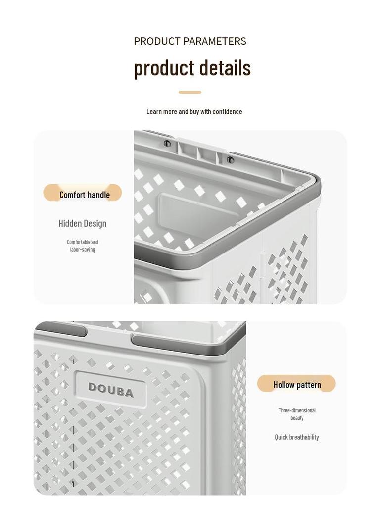 Foldable Laundry Basket: Large Capacity Storage for Clothes, Bathroom Use